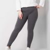 Odziez maloma | Legginsy Plus Size Spodnie W Kolorze Ciemno Szarym Melanz Basic Melanz/Szary