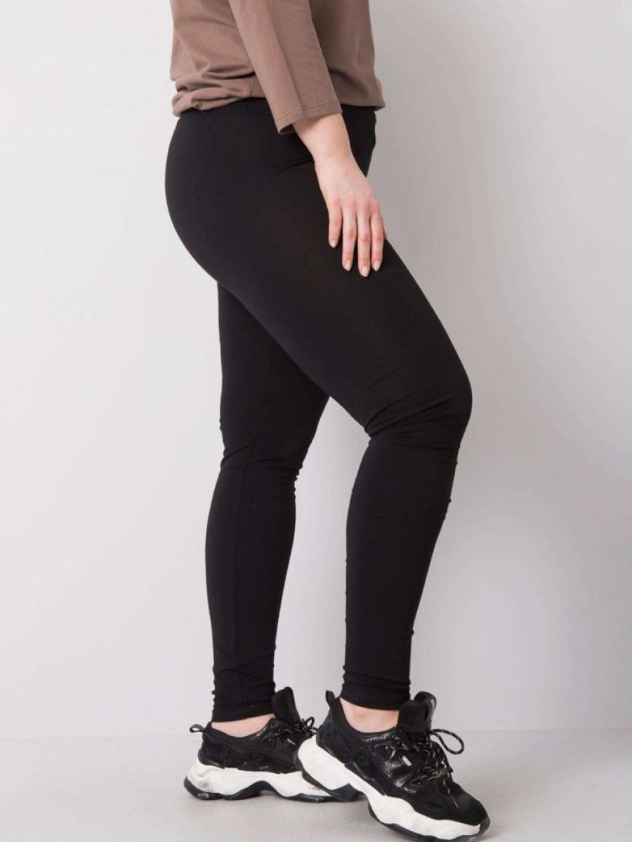 Odziez maloma | Bawelniane Legginsy Plus Size Spodnie W Kolorze M Basic Eska Czarny