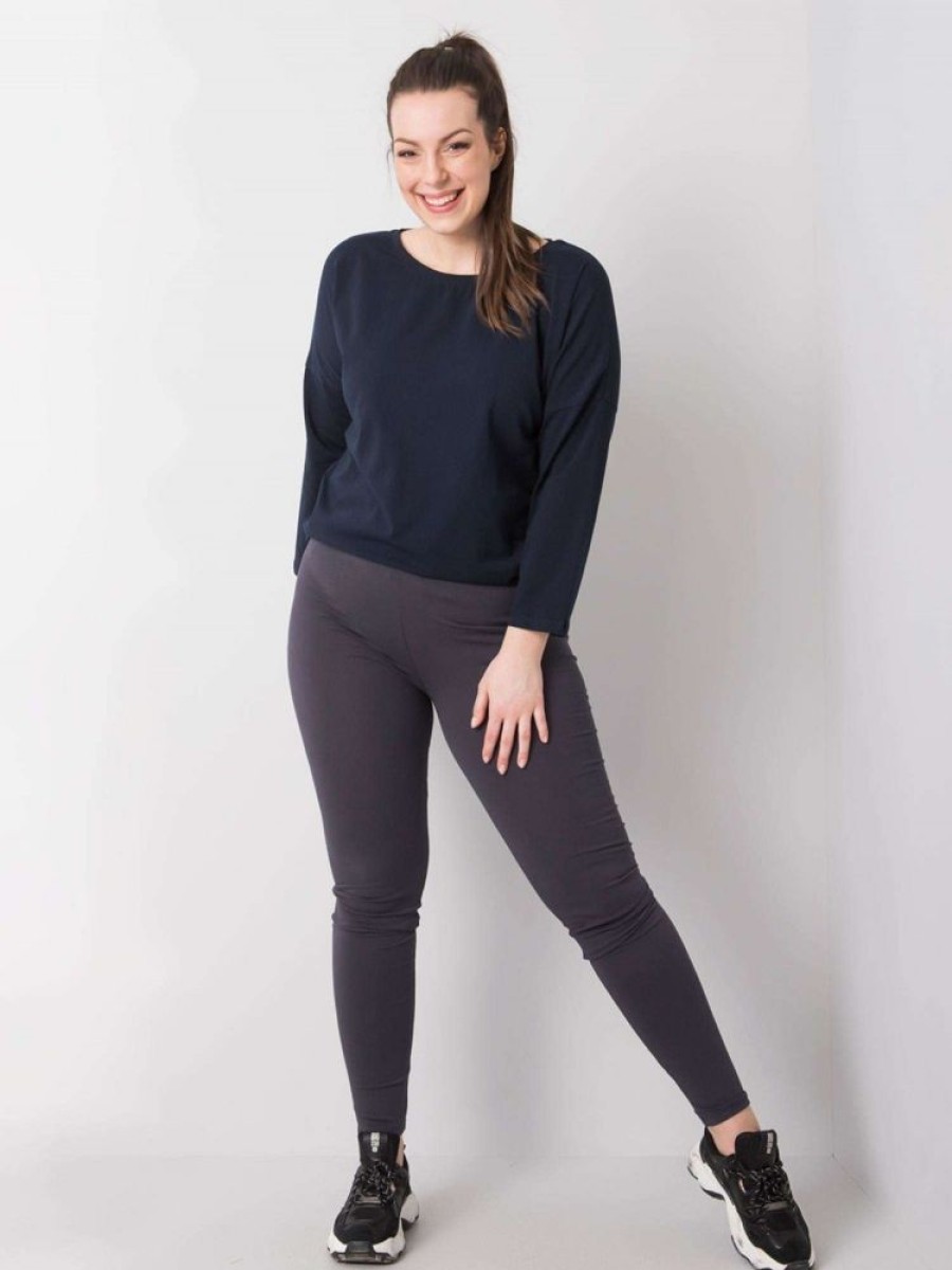 Odziez maloma | Legginsy Plus Size Spodnie W Kolorze Grafitowym Basic Szary