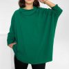 Odziez maloma Tuniki Nietoperz | Mega Oversize Tunika Plus Size W Kolorze M Luzny Golf Lazel Zielony