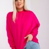 Odziez maloma Bluzy Bez Kaptura | Bluza Damska Plus Size W Kolorze Fuksji Oversize Basic Ravena Rozowy/Fuksja