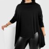 Odziez maloma Bluzki Oversize | Asymetryczna Bluzka Damska Plus Size W Kolorze M Dluzszy Tyl Polgolf Woda Ashanti Czarny