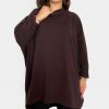 Odziez maloma Tuniki Nietoperz | Mega Oversize Tunika Plus Size W Kolorze M Luzny Golf Lazel Brazowy