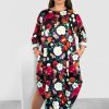 Odziez maloma Sukienki Na Co Dzien | Luzna Sukienka Oversize Plus Size Print Kwiaty Kieszenie Eira Turkusowy/Multikolor/Bezowy/Czarny