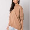 Odziez maloma Bluzy Bez Kaptura | Bluza Damska W Kolorze Karmelowym Oversize Basic Lea Bezowy