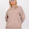 Odziez maloma Bluzy Basic | Bluza Damska Plus Size W Kolorze M Oversize Basic Ravena Bezowy